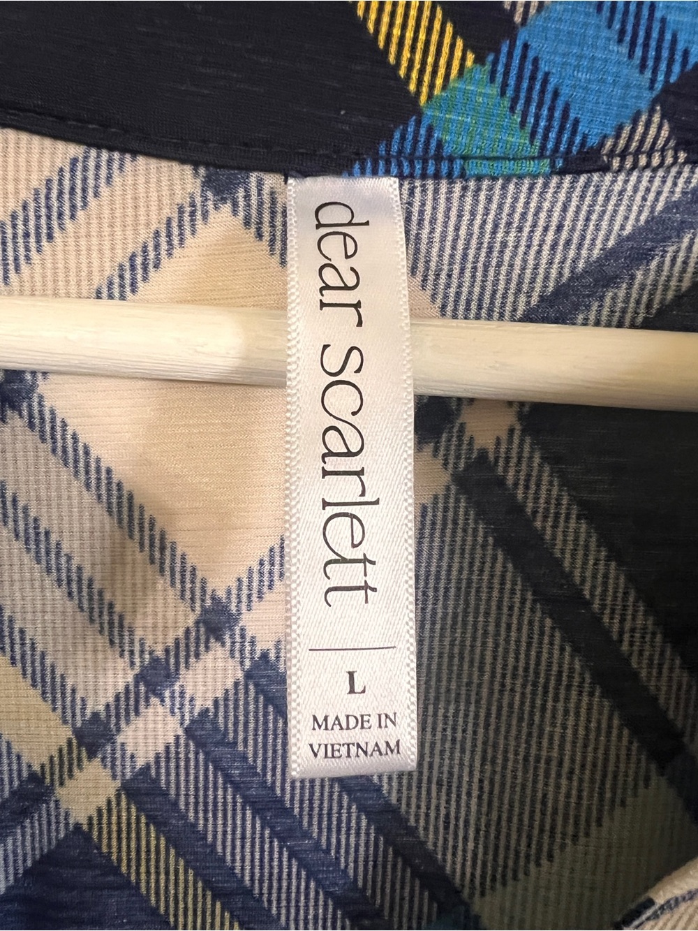 Dear Scarlett Navy Multi-Color Plaid Notch-Neck Tunic - Picture 5 of 8